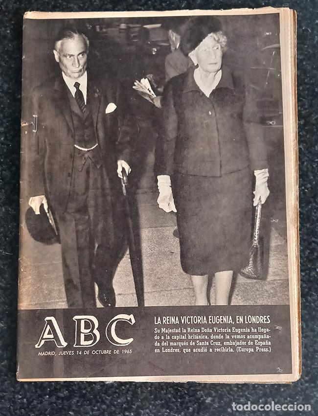 Coleccionismo de Revistas y Peri&oacute;dicos: La reina Victoria Eugenia en Londres. Inquietud en Rhodesia. ABC 14 octubre 1965