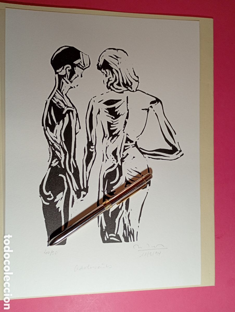 Coleccionismo de Revistas y Peri&oacute;dicos: arte en evoluci&oacute;n carpeta 11/6/94 grabado original firma/n&uacute;mero 40/50 adolescente publi chivas regal