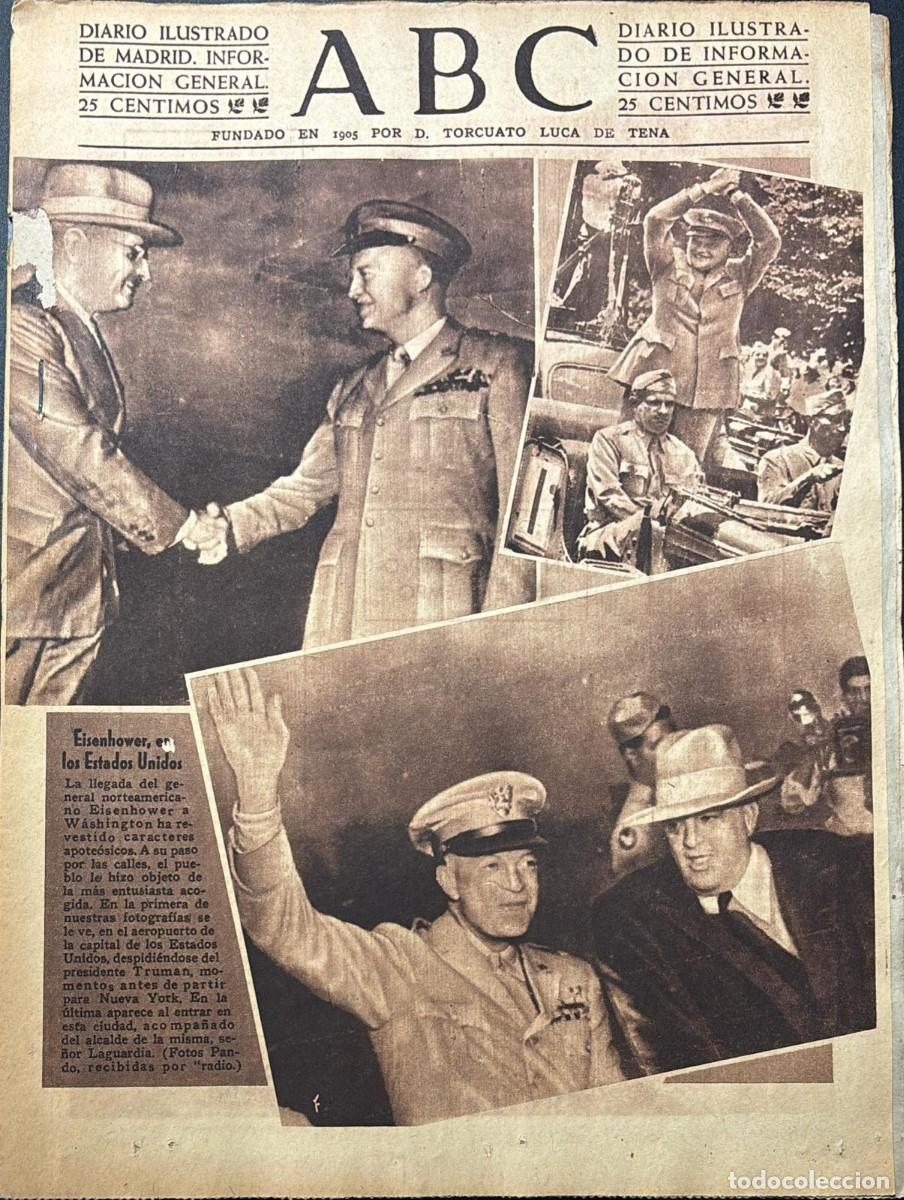 Coleccionismo de Revistas y Peri&oacute;dicos: PERIODICO ABC MADRID-SEVILLA 5 DE JULIO DE 1945 N&ordm; 13072. A-ABC-0685