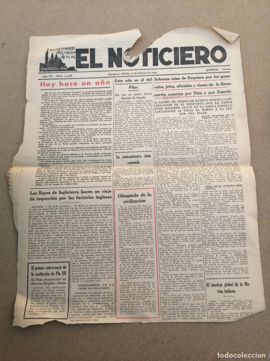 Coleccionismo de Revistas y Peri&oacute;dicos: HOJA DE PRENSA EL NOTICIERO, ZARAGOZA, 1940. SOLEMNE MISA POR LOS GENERALES MUERTOS DIOS - PATRIA