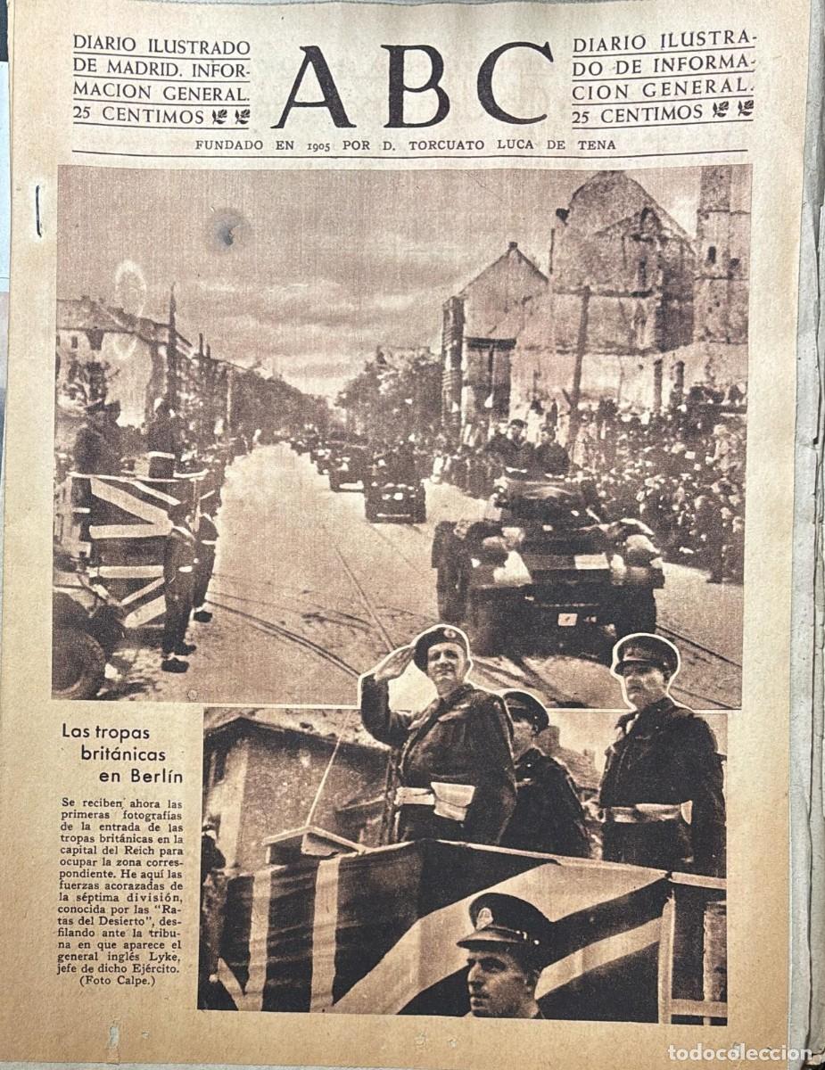 Sammeln von Zeitschriften und Zeitungen: PERIODICO ABC MADRID-SEVILLA 21 DE JULIO DE 1945 N&ordm; 13086. A-ABC-0693 ,2