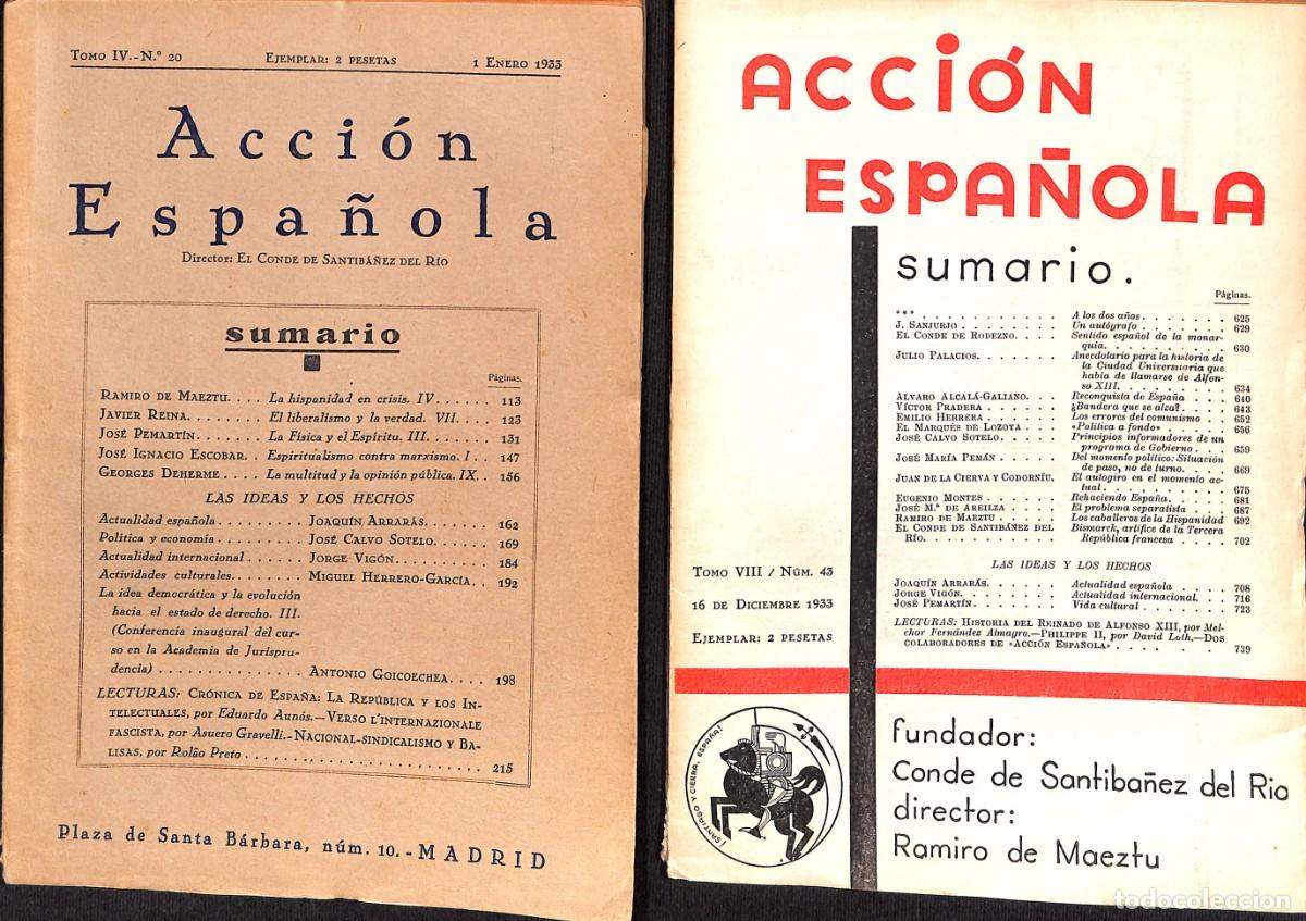 Coleccionismo de Revistas y Peri&oacute;dicos: ACCI&Oacute;N ESPA&Ntilde;OLA TOMOS 4-7 COMPLETOS (1933) - 23 N&Uacute;MEROS