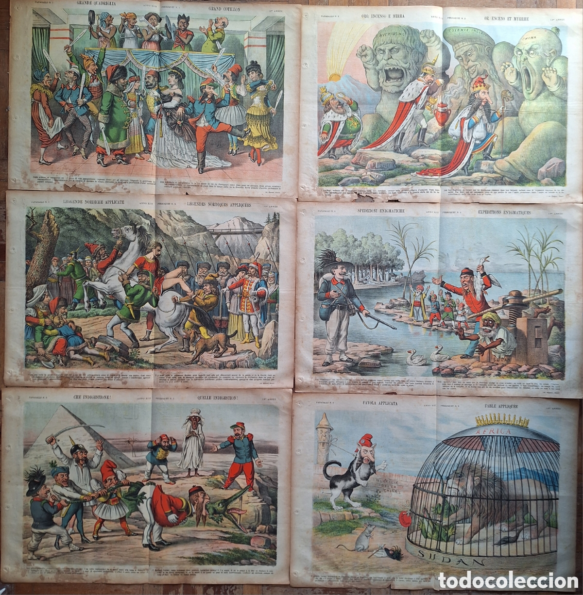 Coleccionismo de Revistas y Peri&oacute;dicos: IL PAPAGALLO GIORNALE POLITICO UMORISTICO ITALIANO 57 NEWSPAPER LITOGRAFIA 1885 PERIODICO SIGLO XIX