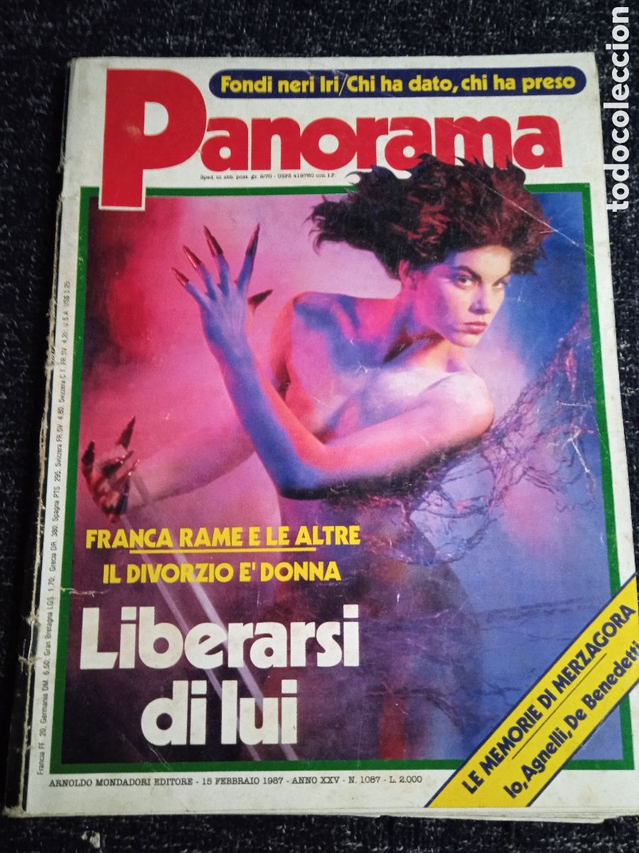 Coleccionismo de Revistas y Peri&oacute;dicos: PANORAMA N&deg;1087 FEBBRAIO 1987 LIBERARSI DI LUI -REVISTA EN ITALIANO