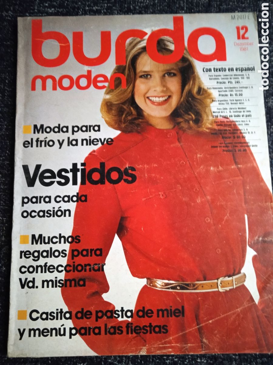Coleccionismo de Revistas y Peri&oacute;dicos: REVISTA MODA BURDA MODEN - DICIEMBRE 1981 CON PATRONES A&Ntilde;OS 80 -BILINGUE -ALEMAN ESPA&Ntilde;OL