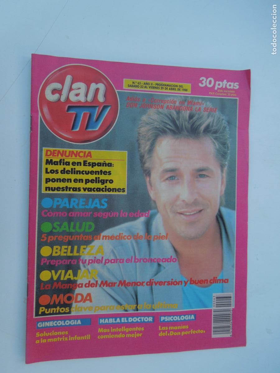 Coleccionismo de Revistas y Peri&oacute;dicos: CLAN TV REVISTA N&ordm; 63 - ABRIL 1988 - DON JOHNSON