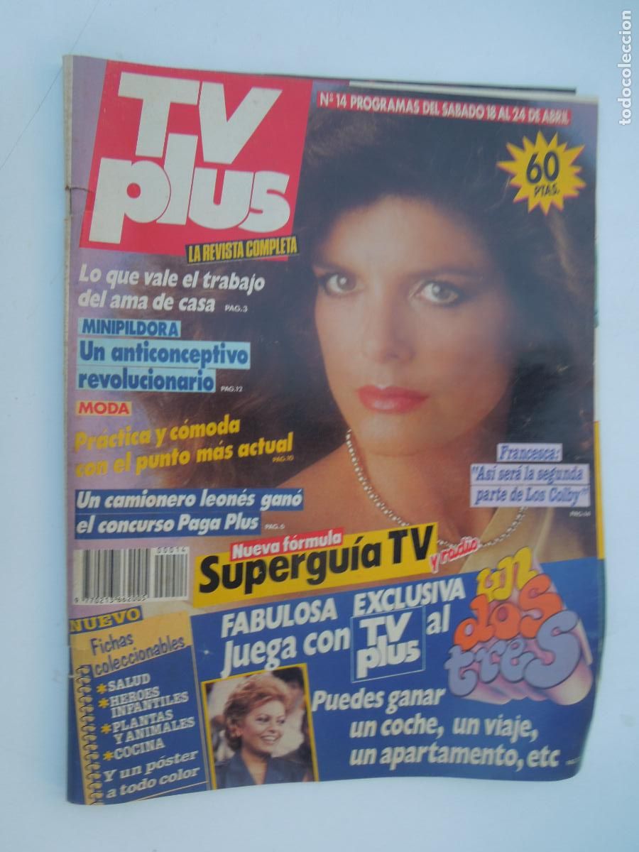 Coleccionismo de Revistas y Peri&oacute;dicos: TV PLUS REVISTA N&ordm; 14 - ABRIL 1987 - MAYRA GOMEZ - FRANCESCA