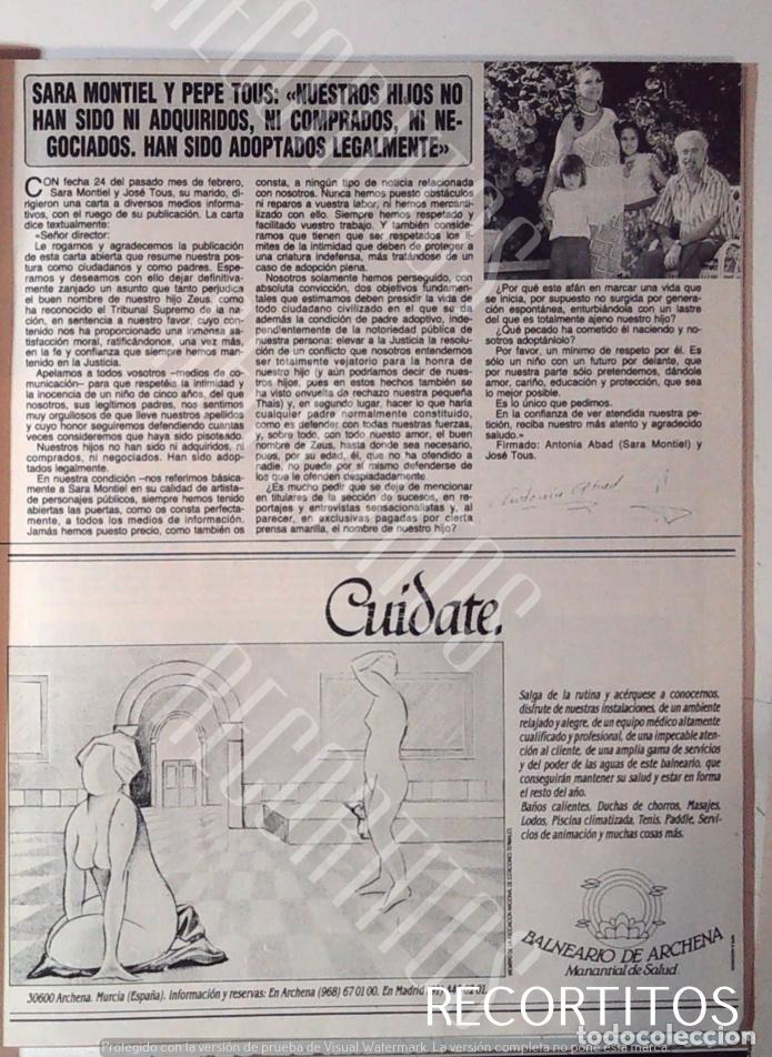 Coleccionismo de Revistas y Peri&oacute;dicos: sara montiel sarita recortes PEPE TOUS ARCHENA
