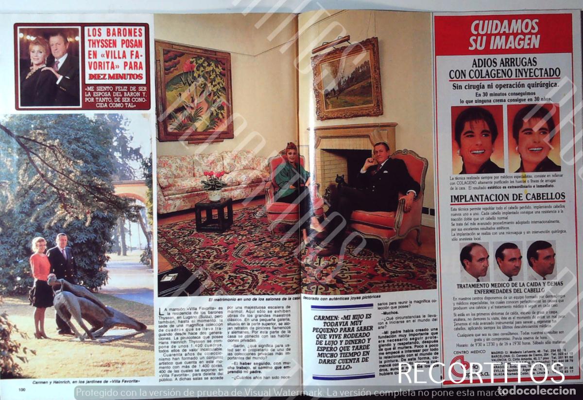 Coleccionismo de Revistas y Peri&oacute;dicos: TITA CERVERA CARMEN THYSSEN MISS ESPA&Ntilde;A VILLA FAVORITA THYSSEN