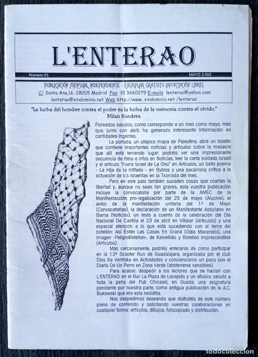 Coleccionismo de Revistas y Peri&oacute;dicos: L'Enterao. Publicaci&oacute;n mensual independiente n&ordm; 63