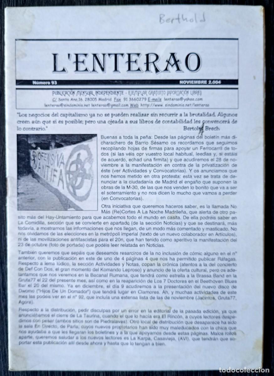 Coleccionismo de Revistas y Peri&oacute;dicos: L'Enterao. Publicaci&oacute;n mensual independiente n&ordm; 93