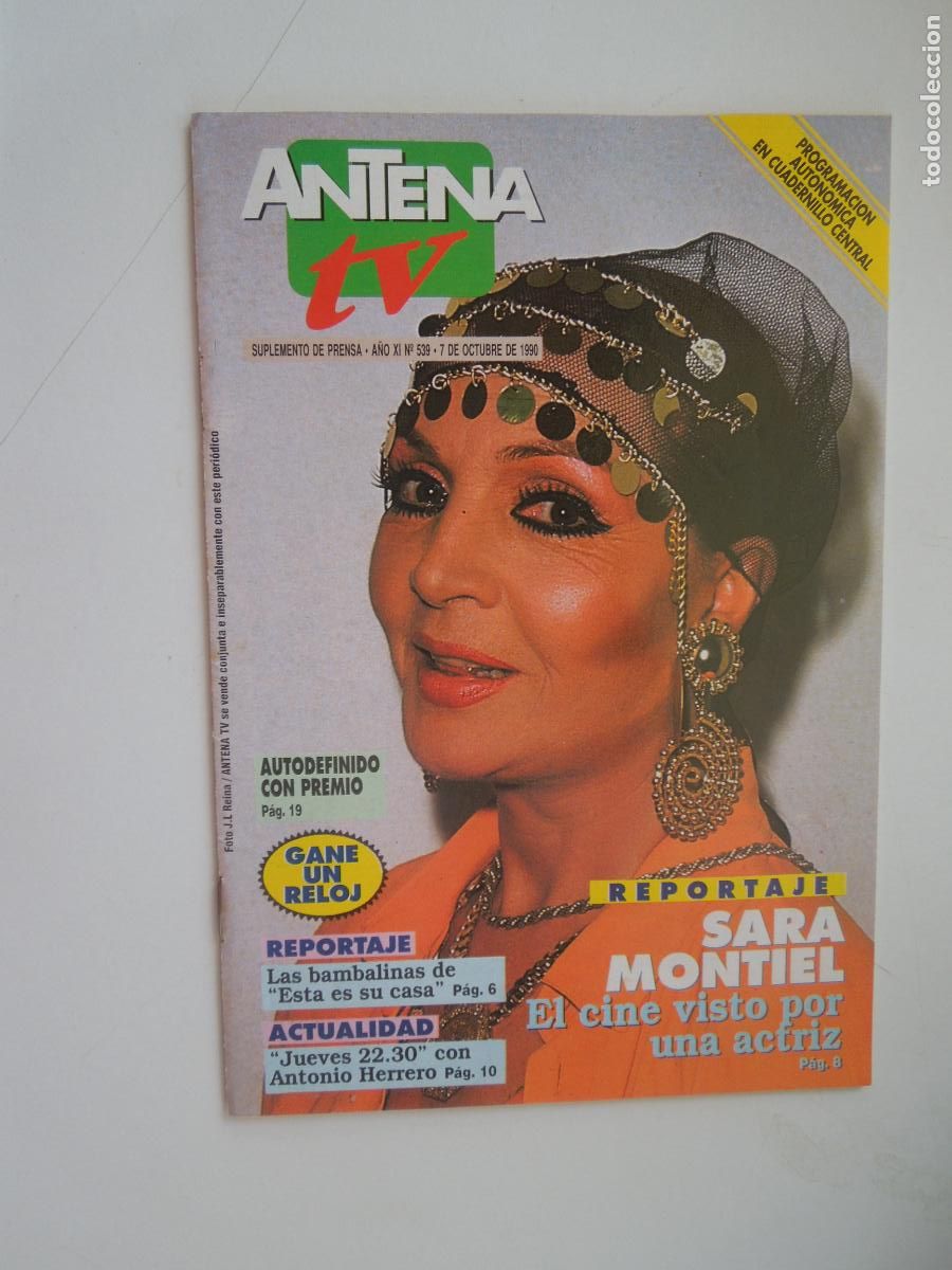 Coleccionismo de Revistas y Peri&oacute;dicos: ANTENA TV - N&ordm; 539- 10-1990 - REPORTAJE SARA MONTIEL