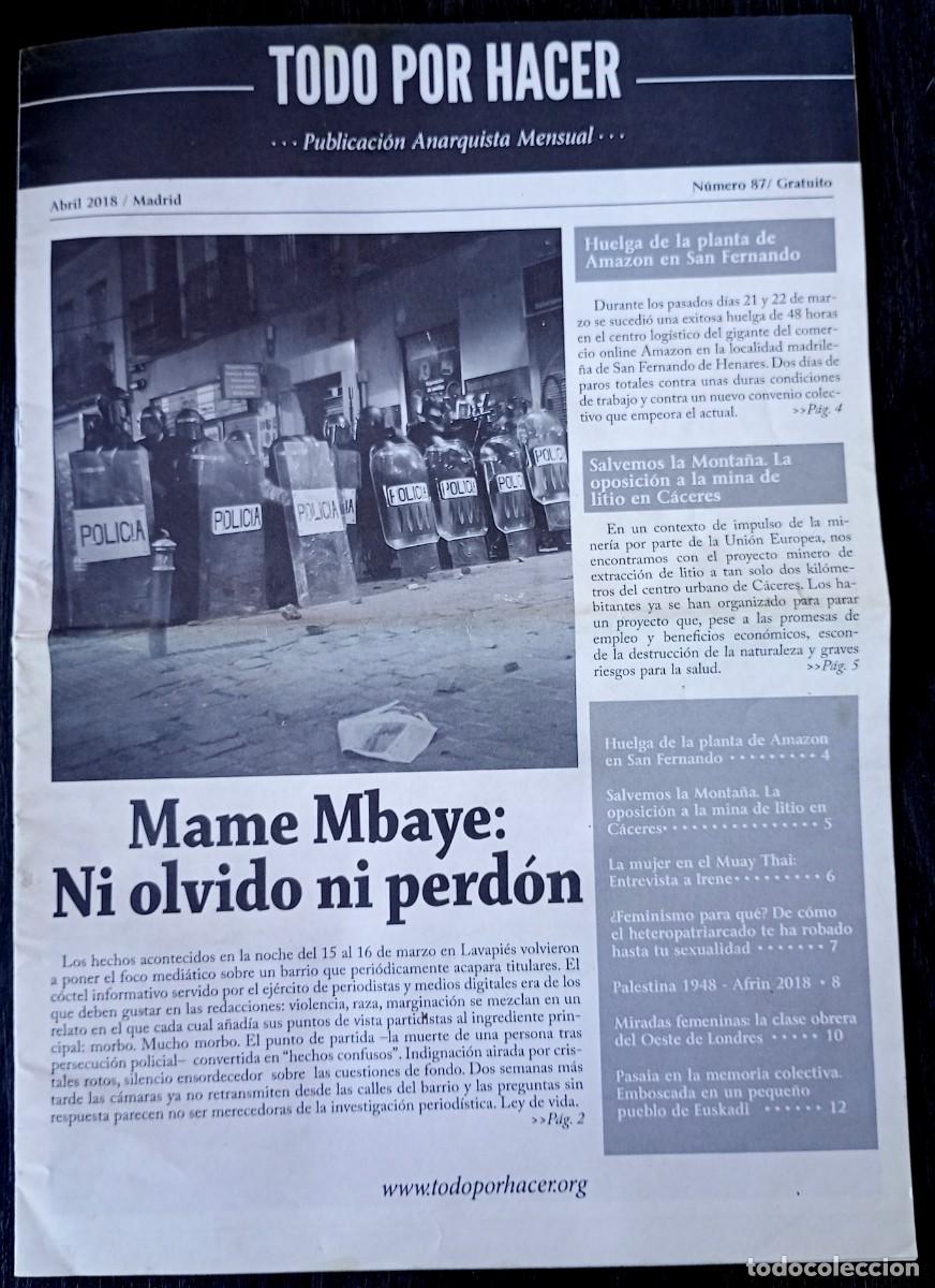 Coleccionismo de Revistas y Peri&oacute;dicos: Todo por Hacer. Publicaci&oacute;n anarquista mensual n&ordm; 87