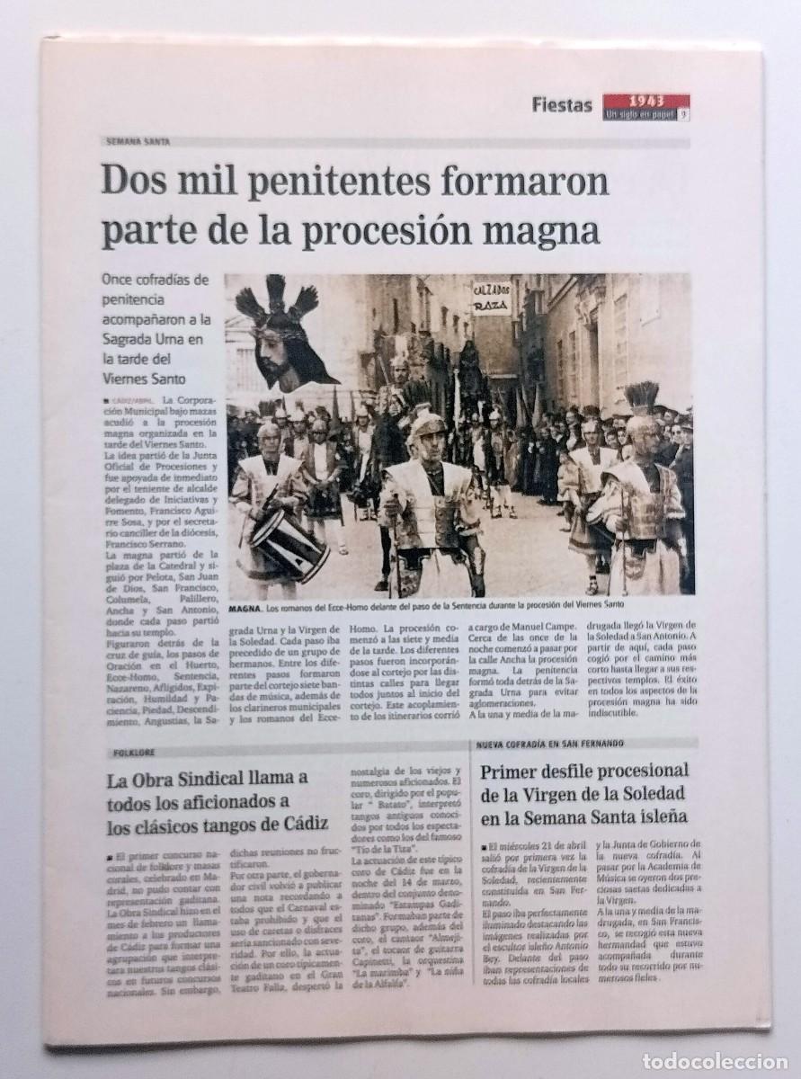 Coleccionismo de Revistas y Peri&oacute;dicos: FASC&Iacute;CULO DIARIO DE C&Aacute;DIZ (REPRODUCCION) 1943-1946