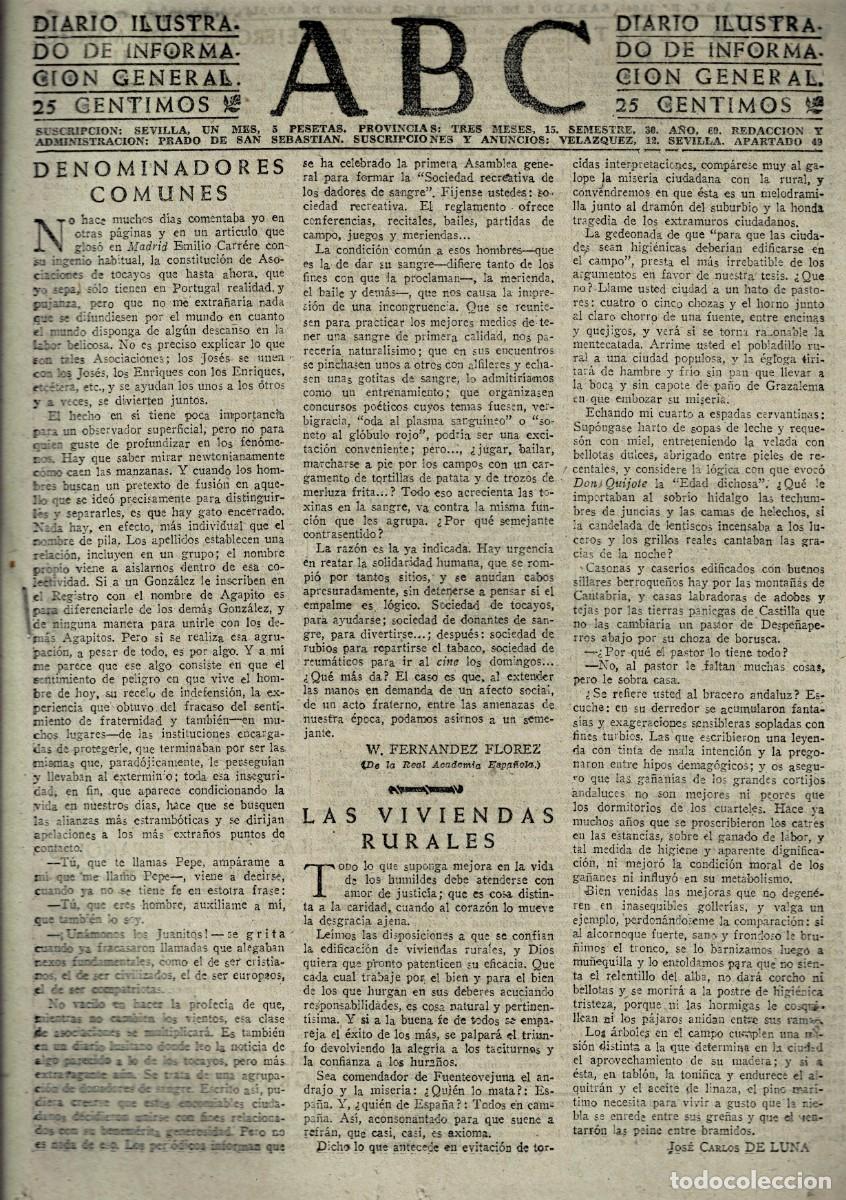 Collectionnisme de Revues et Journaux: PERIODICO ABC MADRID-SEVILLA 2 DE JUNIO DE 1945 N&ordm; 13044. A-ABC-0705