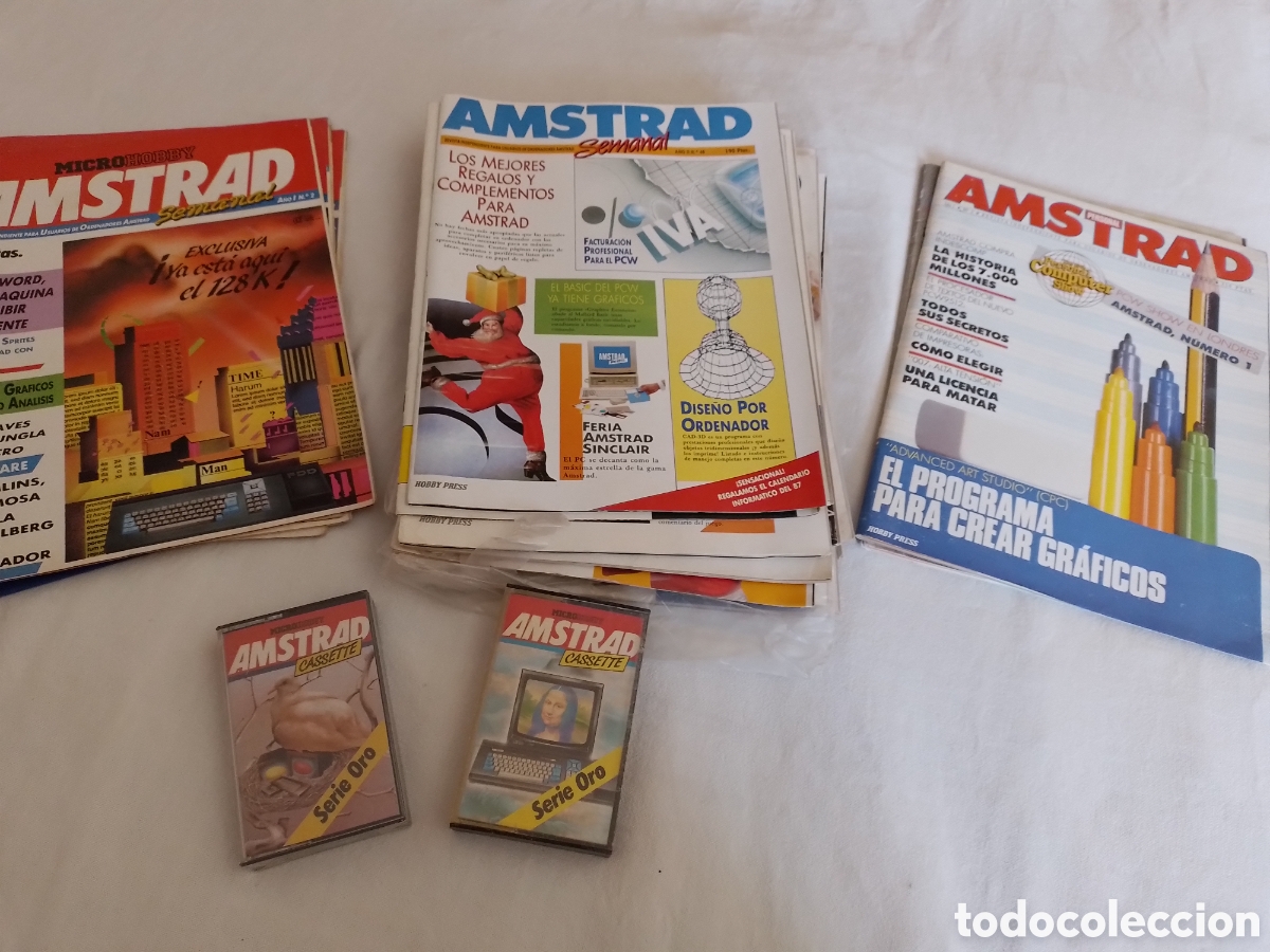 Coleccionismo de Revistas y Peri&oacute;dicos: Lote 24 revistas Amstrad. Y dos casettes. A&ntilde;os 80