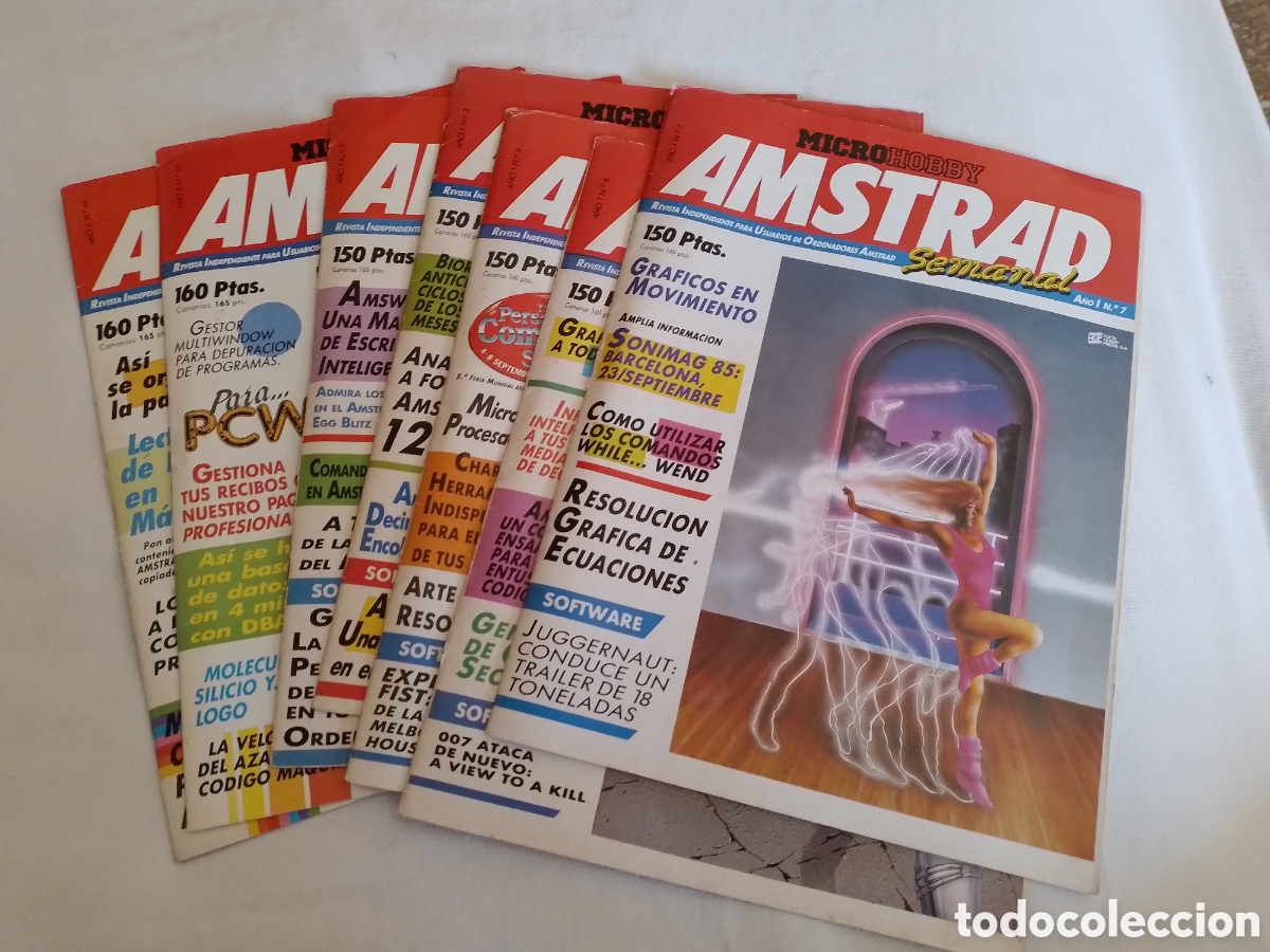 Coleccionismo de Revistas y Peri&oacute;dicos: Lote 7 revistas Amstrad y dos casettes