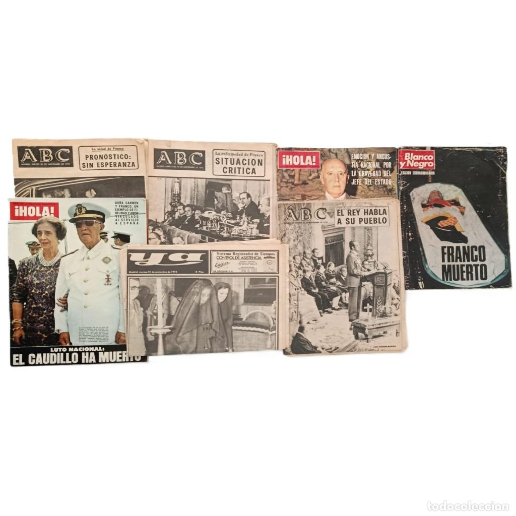 Collectionnisme de Revues et Journaux: LOTE HIST&Oacute;RICO &rdquo;MUERTE DE FRANCO&rdquo; (NOVIEMBRE 1975) - 7 REVISTAS Y PRENSA - AGON&Iacute;A Y SUCESI&Oacute;N