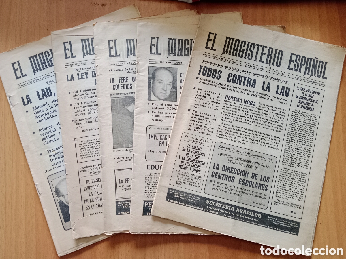 Coleccionismo de Revistas y Peri&oacute;dicos: 5 Peri&oacute;dicos Magisterio Espa&ntilde;ol A&ntilde;os 60