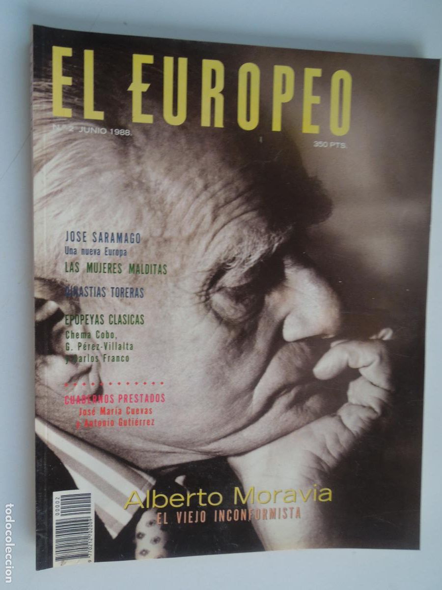 Coleccionismo de Revistas y Peri&oacute;dicos: EL EUROPEO REVISTA N&ordm; 2 - JUNIO 1988-ALBERTO MORAVIA , EL VIEJO INCONFORMISTA - VER SUMARIO
