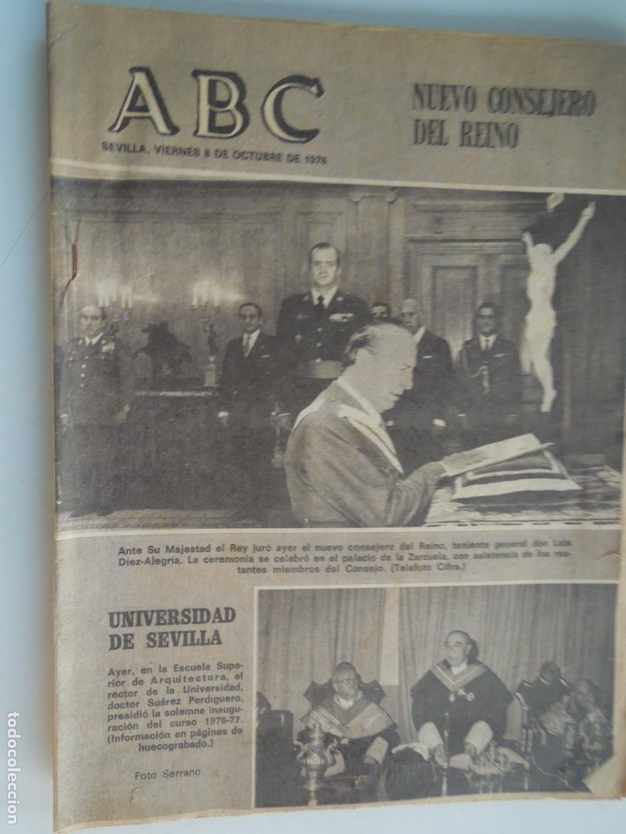 Coleccionismo de Revistas y Peri&oacute;dicos: ABC SEVILLA -08-10-1975- NUEVO CONSEJERO DEL REINO