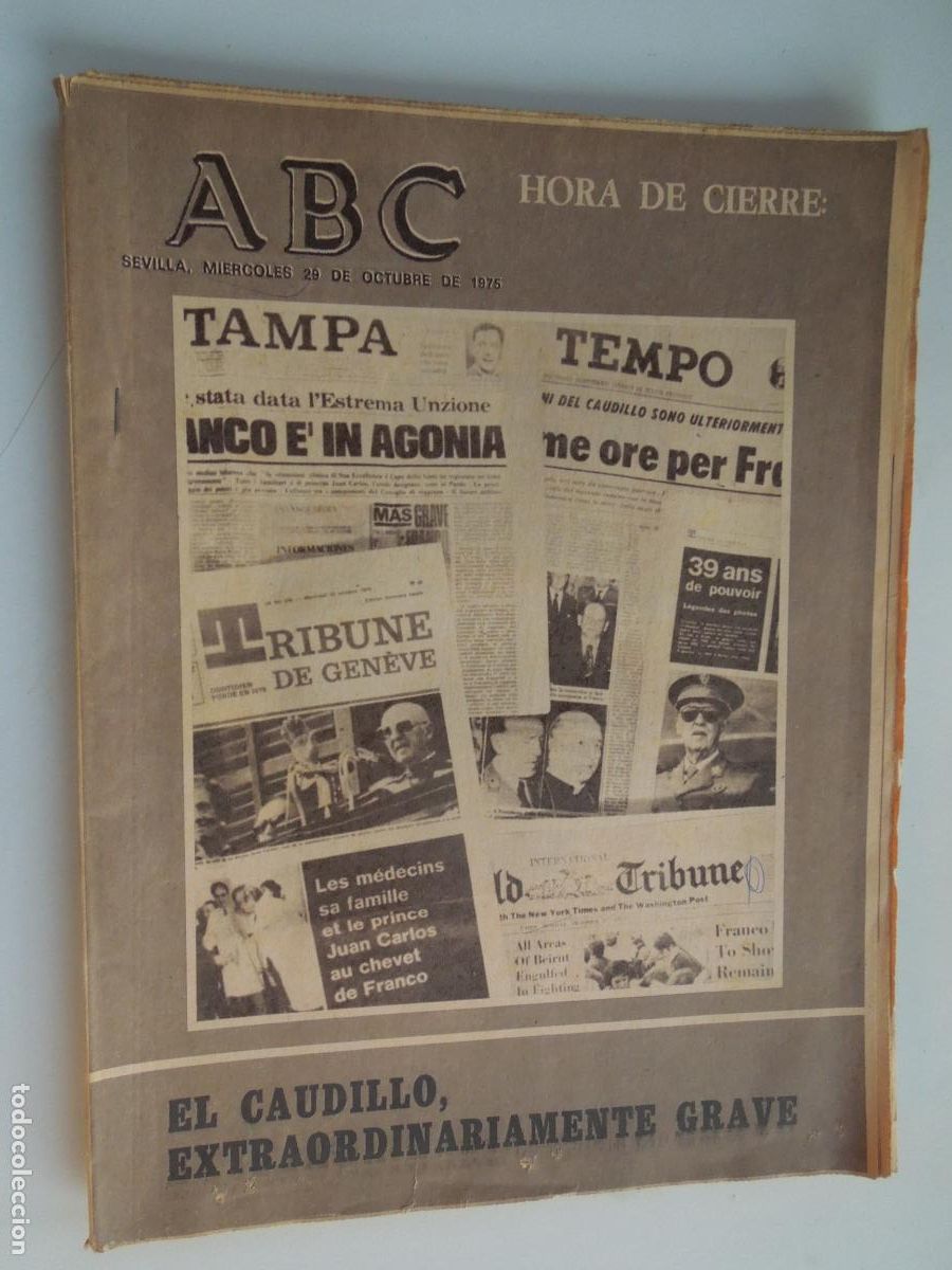 Coleccionismo de Revistas y Peri&oacute;dicos: ABC SEVILLA -29-10-1975 -- EL CAUDILLO EXTRAODINARIAMENTE GRAVE