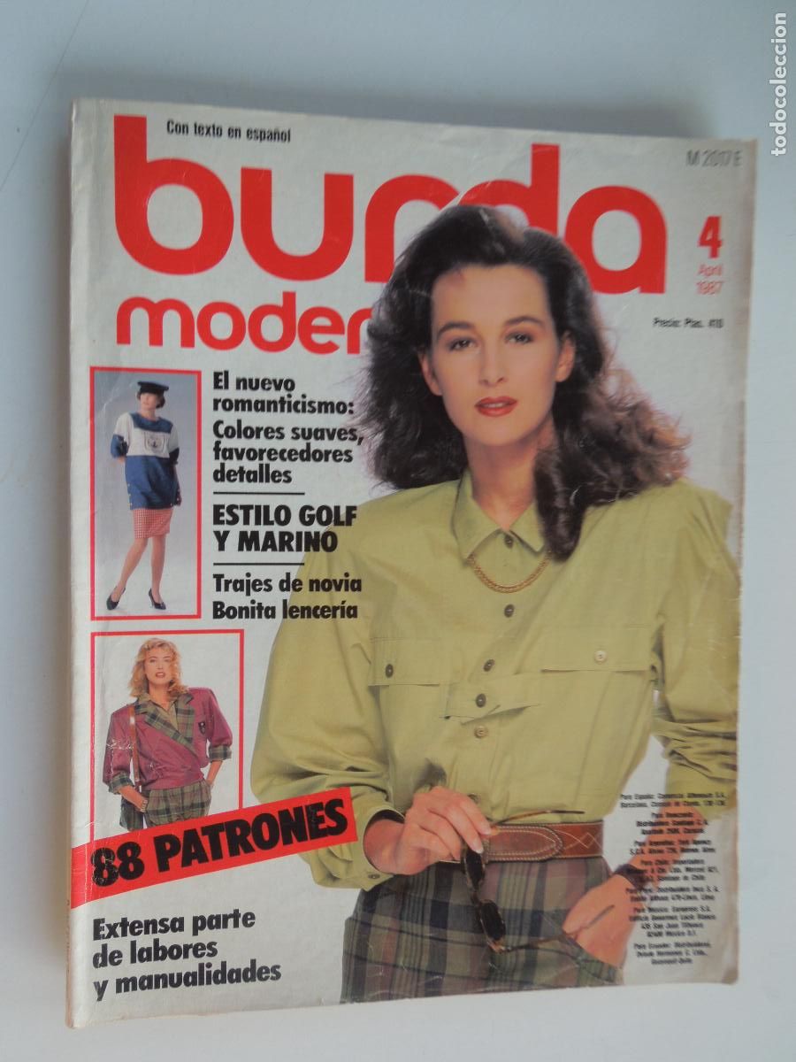 Collection Magazines and Newspapers: BURDA MODEN REVISTA 04/1987- CON INSTRUCIONES CON PATRONES TEXTO EN ESPA&Ntilde;OL-ESTILO GOLF
