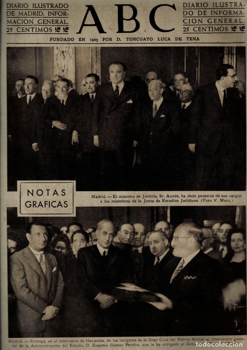 Coleccionismo de Revistas y Peri&oacute;dicos: PERIODICO ABC MADRID-SEVILLA 15 DE JUNIO DE 1945 N&ordm; 13055. A-ABC-0716 ,2