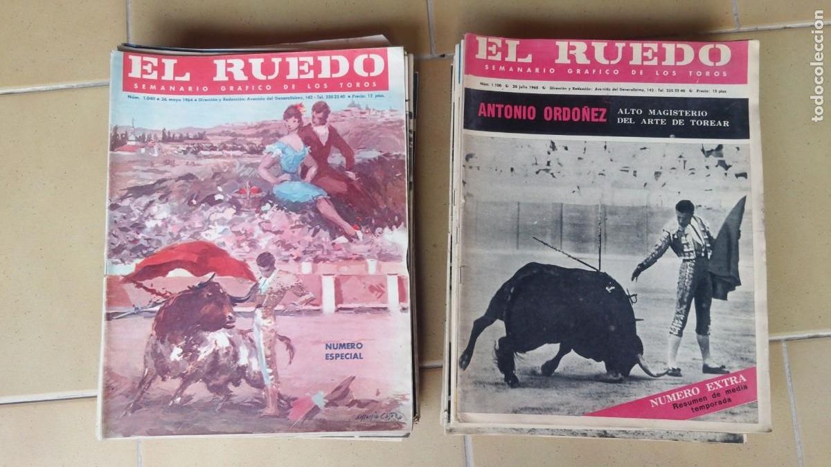 Coleccionismo de Revistas y Peri&oacute;dicos: EL RUEDO.-SEMANARIO GRAFICO DE LOS TOROS.-LOTE DE 60 REVISTAS.-TAUROMAQUIA.-A&Ntilde;OS 1964-1970.