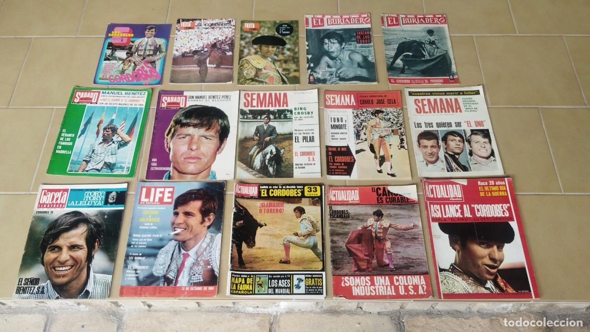 Coleccionismo de Revistas y Peri&oacute;dicos: EL CORDOBES.-MANUEL BENITEZ.-REVISTAS TAURINAS.-BURLADERO.-SEMANA.-LIFE.-LOTE 15 REVISTAS VARIADAS.