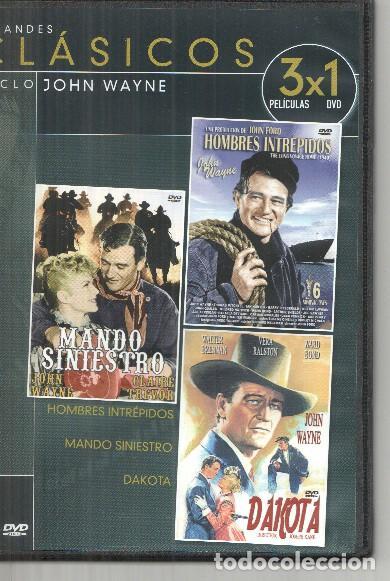 Collezionismo di Riviste e Giornali: DVD: Grandes Clasicos, ciclo John Wayne: Hombres intrepidos, Mando siniestro, Dakota