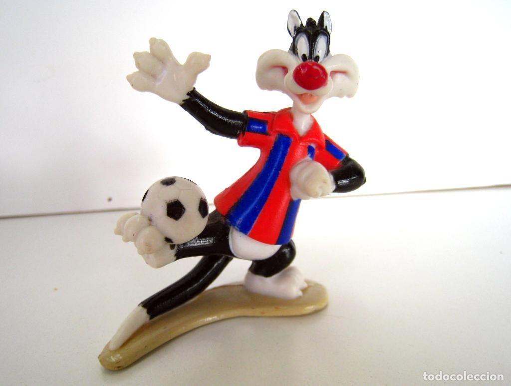 Sammeln von Zeitschriften und Zeitungen: Mu&ntilde;eco de goma: Gato SILVESTRE Fc.Barcelona / Sylvester Cat (StarToys 1996) - Warner Bros
