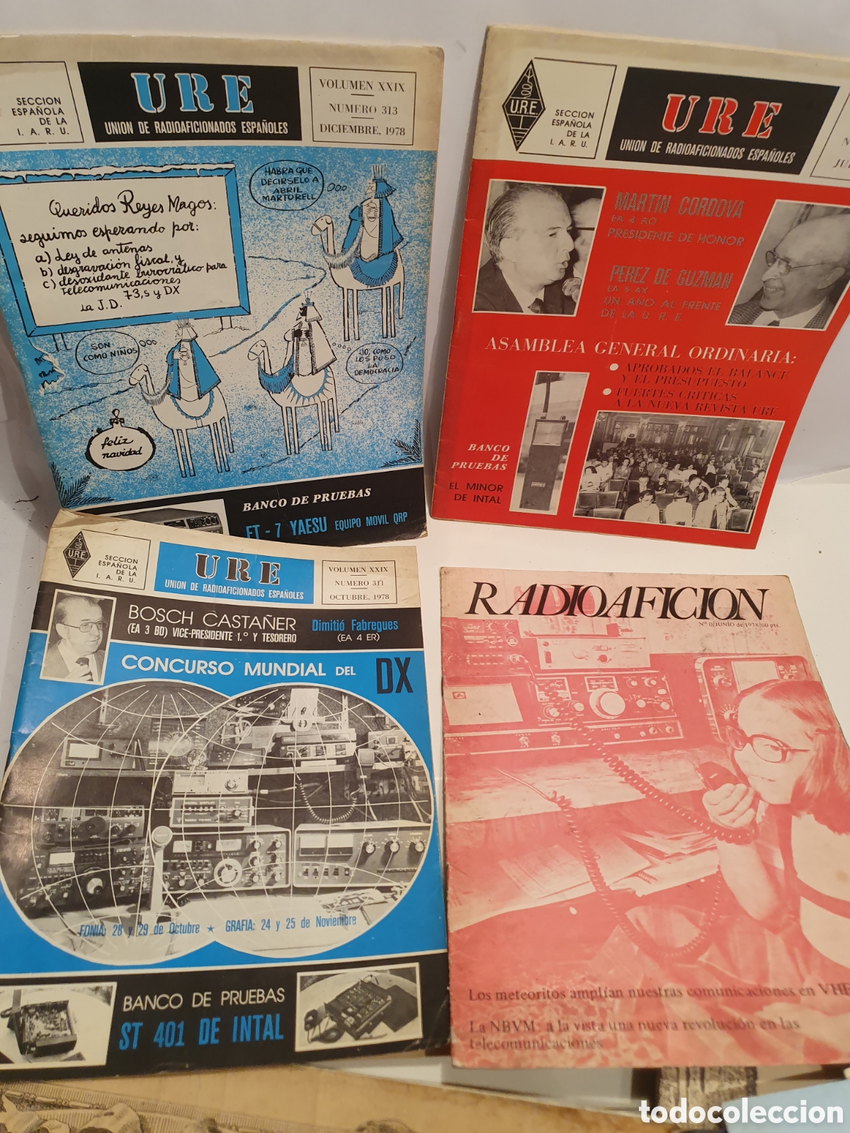 Coleccionismo de Revistas y Peri&oacute;dicos: UNION DE RADIOAFICIONADOS ESPA&Ntilde;OLES. 4 REVISTAS. A&Ntilde;O 1978.