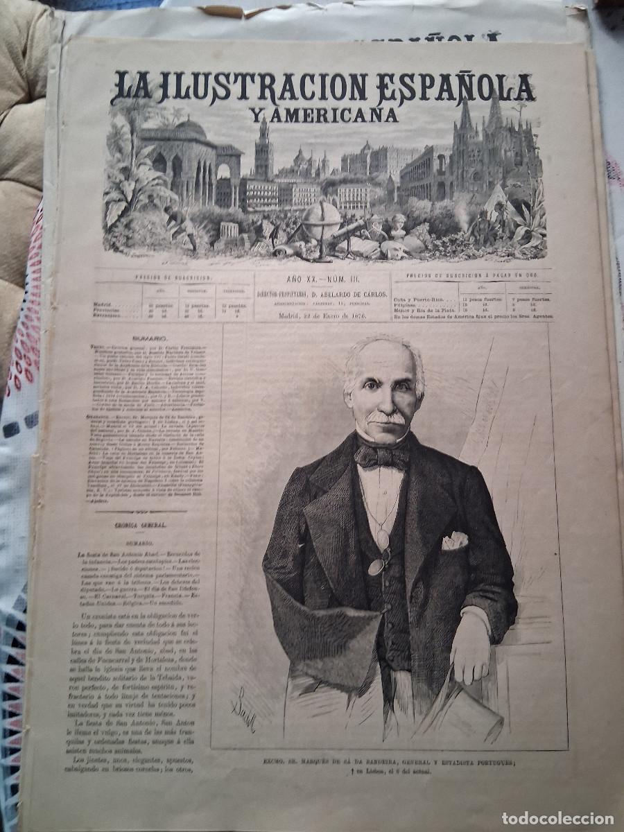 Collection Magazines and Newspapers: ILUSTRACI&Oacute;N ESPA&Ntilde;OLA y AMERICANA, La ( 22 enero 1876) art&iacute;culos y grabados &ldquo;Excm, Sr Marqu&eacute;s de s&aacute;