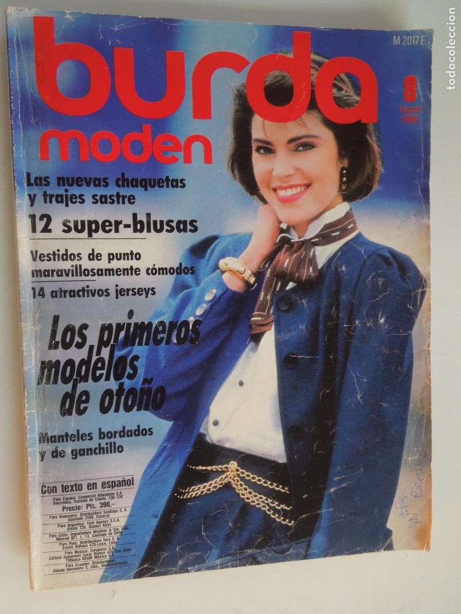 Coleccionismo de Revistas y Peri&oacute;dicos: BURDA MODEN REVISTA 8/1986 CON INSTRUCIONES CON PATRONES TEXTO EN ESPA&Ntilde;OL-12 SUPER BLUSAS