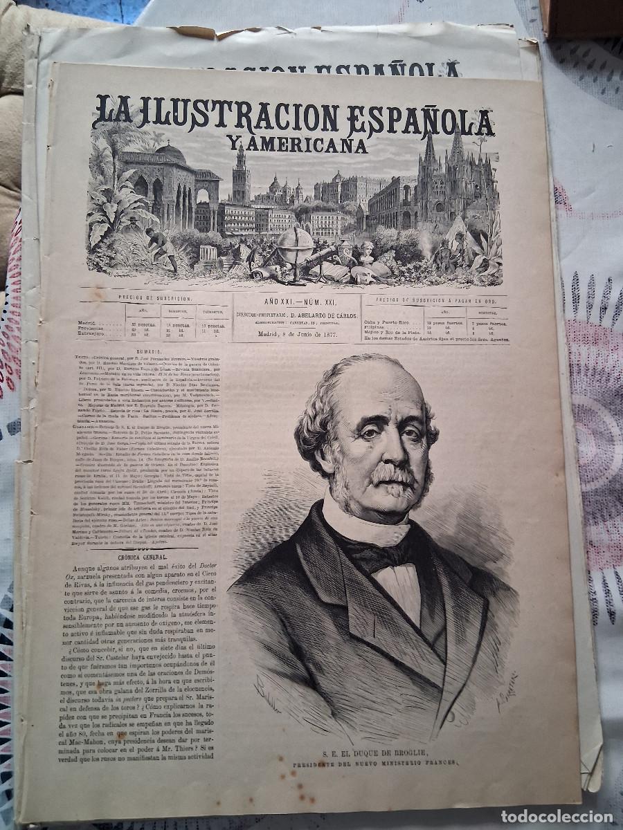 Collection Magazines and Newspapers: ILUSTRACI&Oacute;N ESPA&Ntilde;OLA y AMERICANA, La (8 junio 1877) art&iacute;culos y grabados &ldquo; S E El Duque de Broglie P
