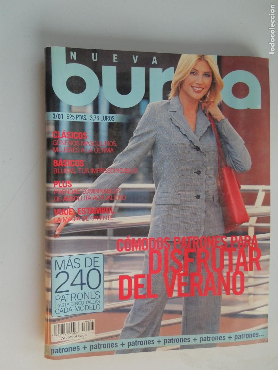 Coleccionismo de Revistas y Peri&oacute;dicos: NUEVA BURDA 3/01- CON INSTRUCIONES CON PATRONES TEXTO EN ESPA&Ntilde;OL -DISFRUTEN DEL VERANO