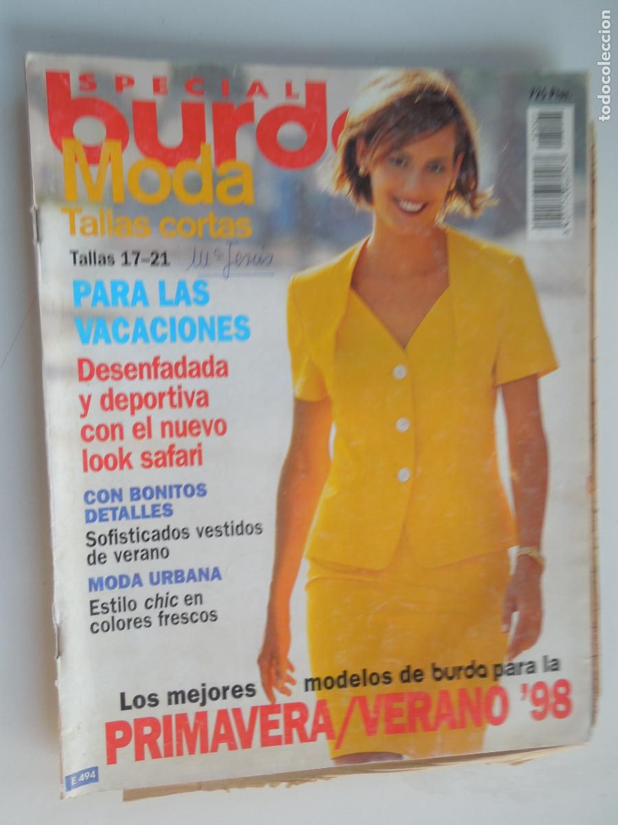 Coleccionismo de Revistas y Peri&oacute;dicos: BURDA SPECIAL - E 494 -MODA TALLAS CORTAS - PRIMAVERA /VERANO 98 - CON INSTRUCCIONES Y PATRONES