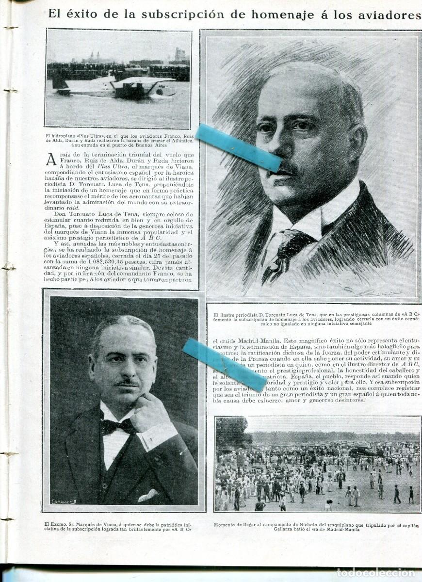 Coleccionismo de Revistas y Peri&oacute;dicos: REVISTA A&Ntilde;O 1926 AVION PLUS ULTRA VUELO MADRID MANILA FRANCISCO VERDUGO HIJO PREDILECTO DE MALAGA
