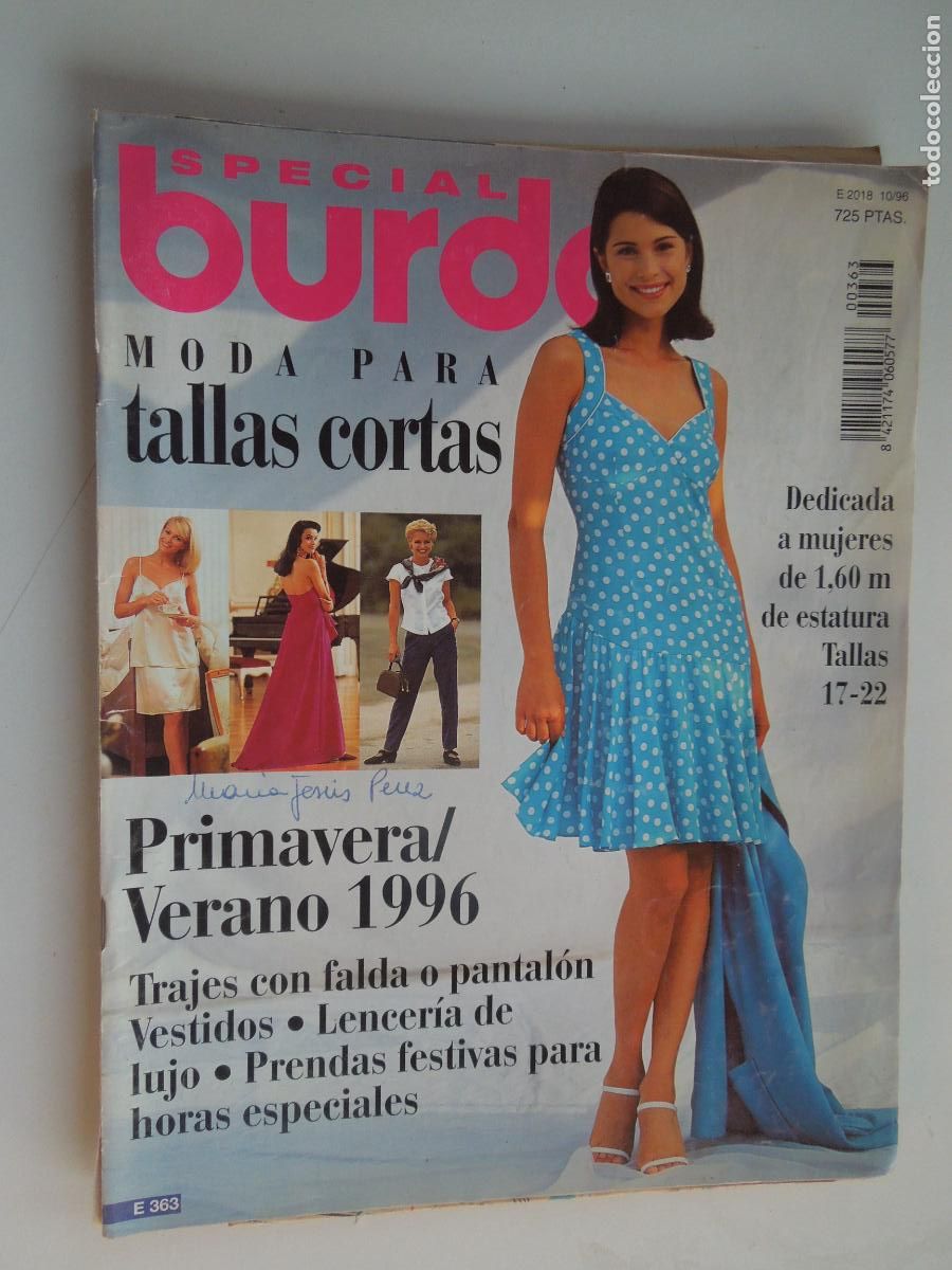 Coleccionismo de revistas y peri&oacute;dicos: BURDA SPECIAL -E-363- 10-96-MODA TALLAS CORTAS -PRIMAVERA VERANO 96 CON INSTRUCCIONES Y PATRONES