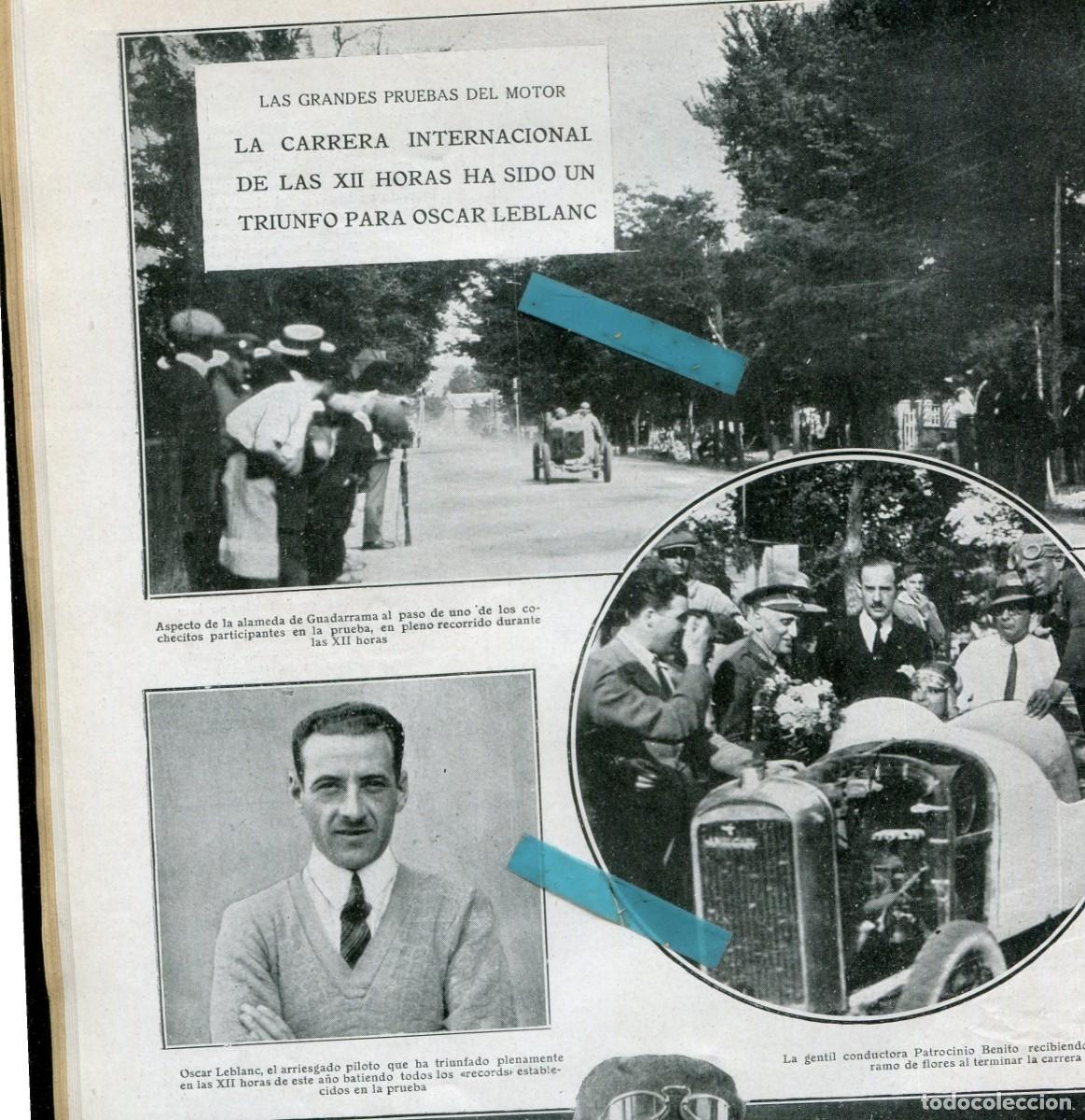 Coleccionismo de Revistas y Peri&oacute;dicos: REVISTA A&Ntilde;O 1926 CARRERA COCHES 12 HORAS OSCAR LEBLANC LA MUJER PATROCINIO BENITO PILOTO DE CARRERAS