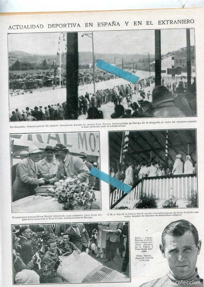 Coleccionismo de Revistas y Peri&oacute;dicos: REVISTA A&Ntilde;O 1926 CARRERA DE COCHES EL GRAN PREMIO DE EUROPA EN SAN SEBASTIAN BUGATTI GOUX CARRACCIOL