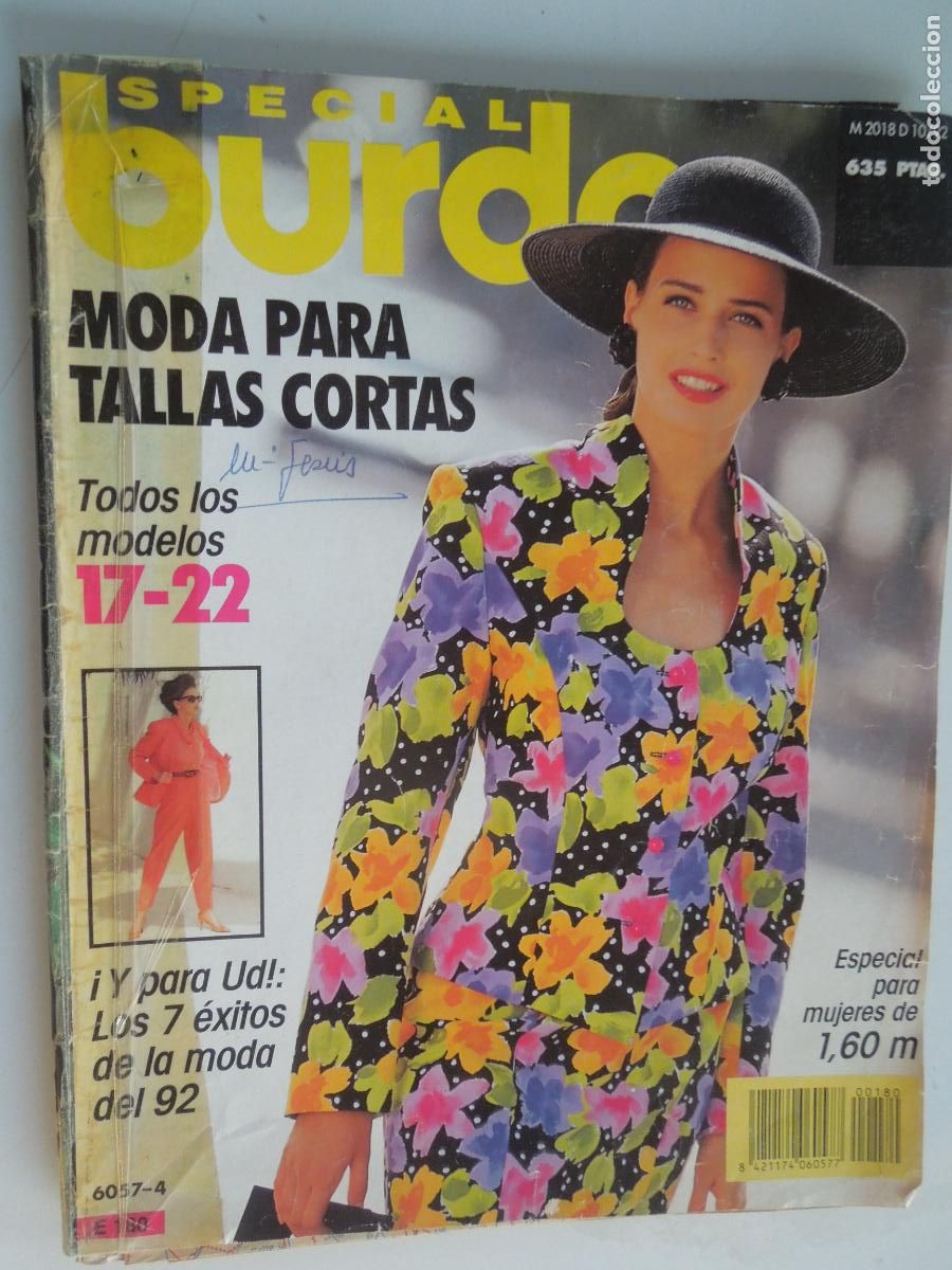 Collection Magazines and Newspapers: BURDA SPECIAL -E180- 10-92 TALLAS CORTAS - CON INSTRUCCIONES Y PATRONES