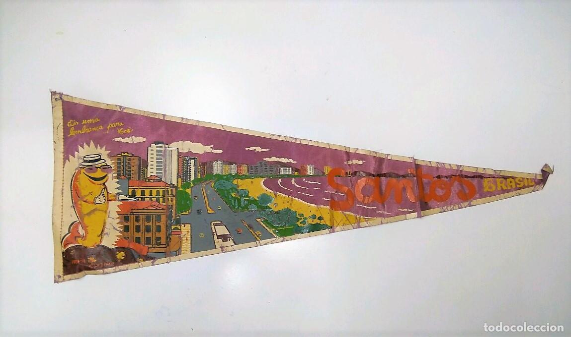 Collezionismo di Riviste e Giornali: BANDERIN: BRASIL - SANTOS. Ilustracion de la playa de Gonzaga de la ciudad de Santos - VARIOS