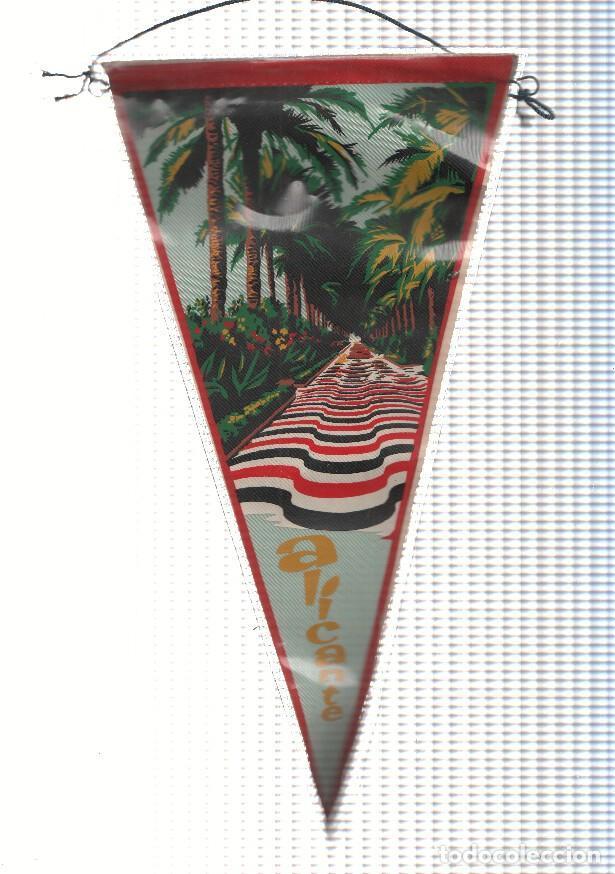 Sammeln von Zeitschriften und Zeitungen: BANDERIN: ALICANTE - Ilustracion del Paseo Maritimo y Pin-Up sobre Mapa de la Costa Blanca en traser