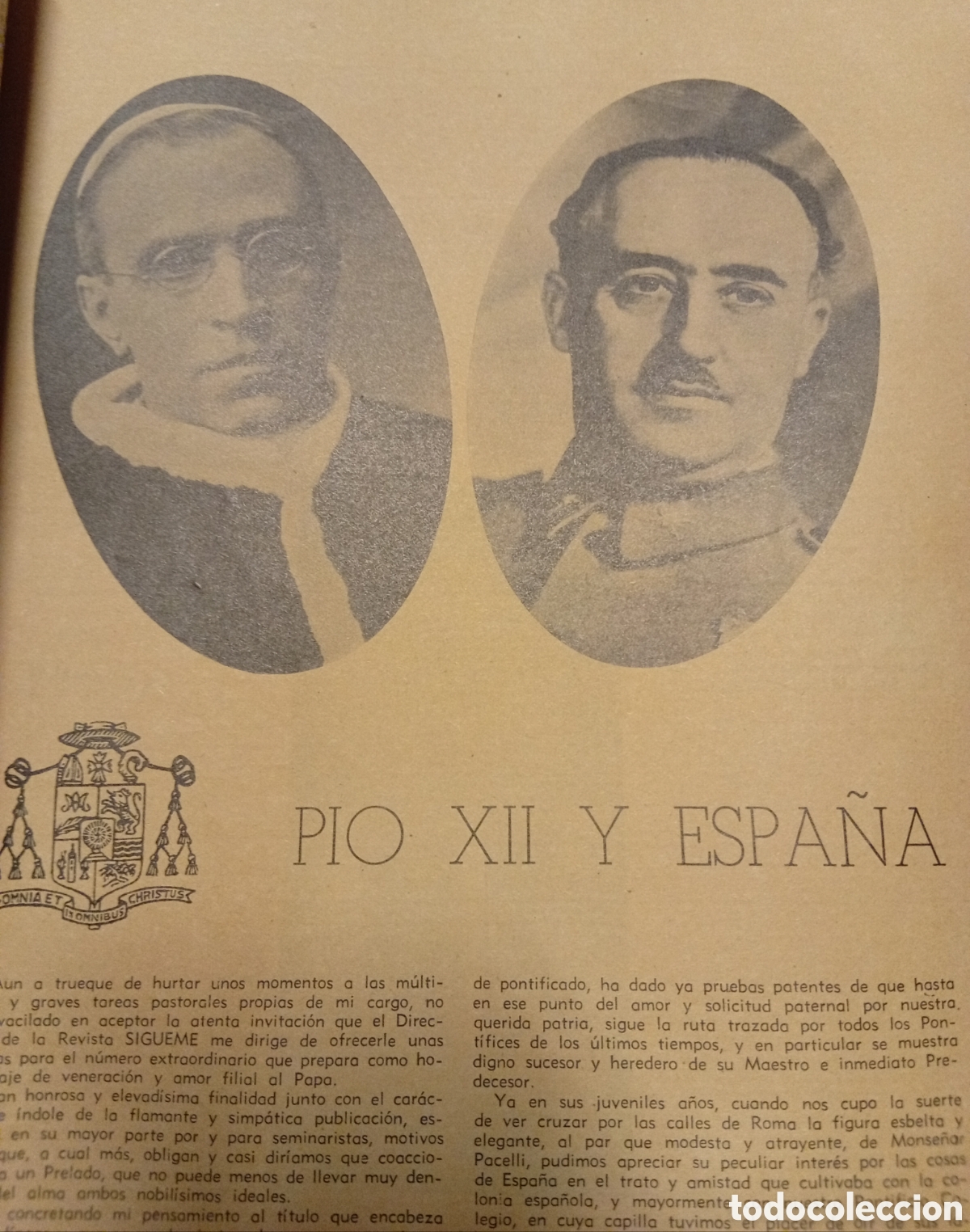 Coleccionismo de Revistas y Peri&oacute;dicos: Vieja revista Homenaje al Pap&aacute; P&iacute;o XII