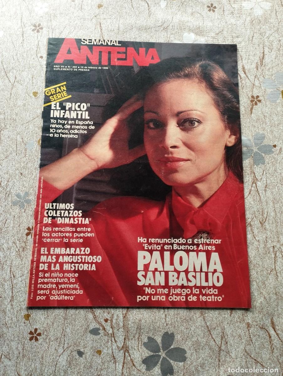Collectionnisme de Revues et Journaux: ANTENA / PALOMA SAN BASILIO, HOMBRES G, BARBARA REY, MAGENTA GRUPO MUSICAL, DINASTIA TV SERIE