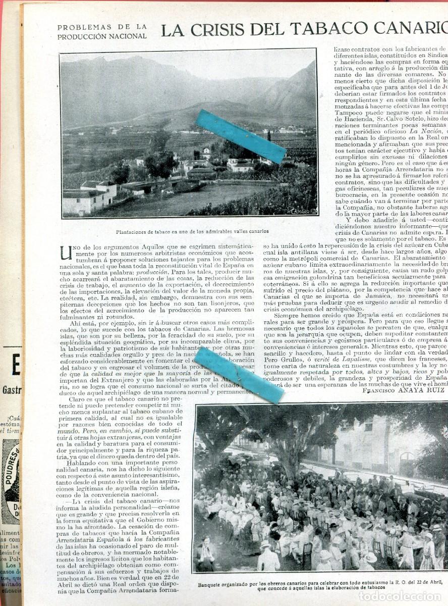 Coleccionismo de Revistas y Peri&oacute;dicos: REVISTA A&Ntilde;O 1926 TABACO CANARIO DE CANARIAS VAGONES DE TREN COMO CASAS COLONIA SUIZA DE MADRID