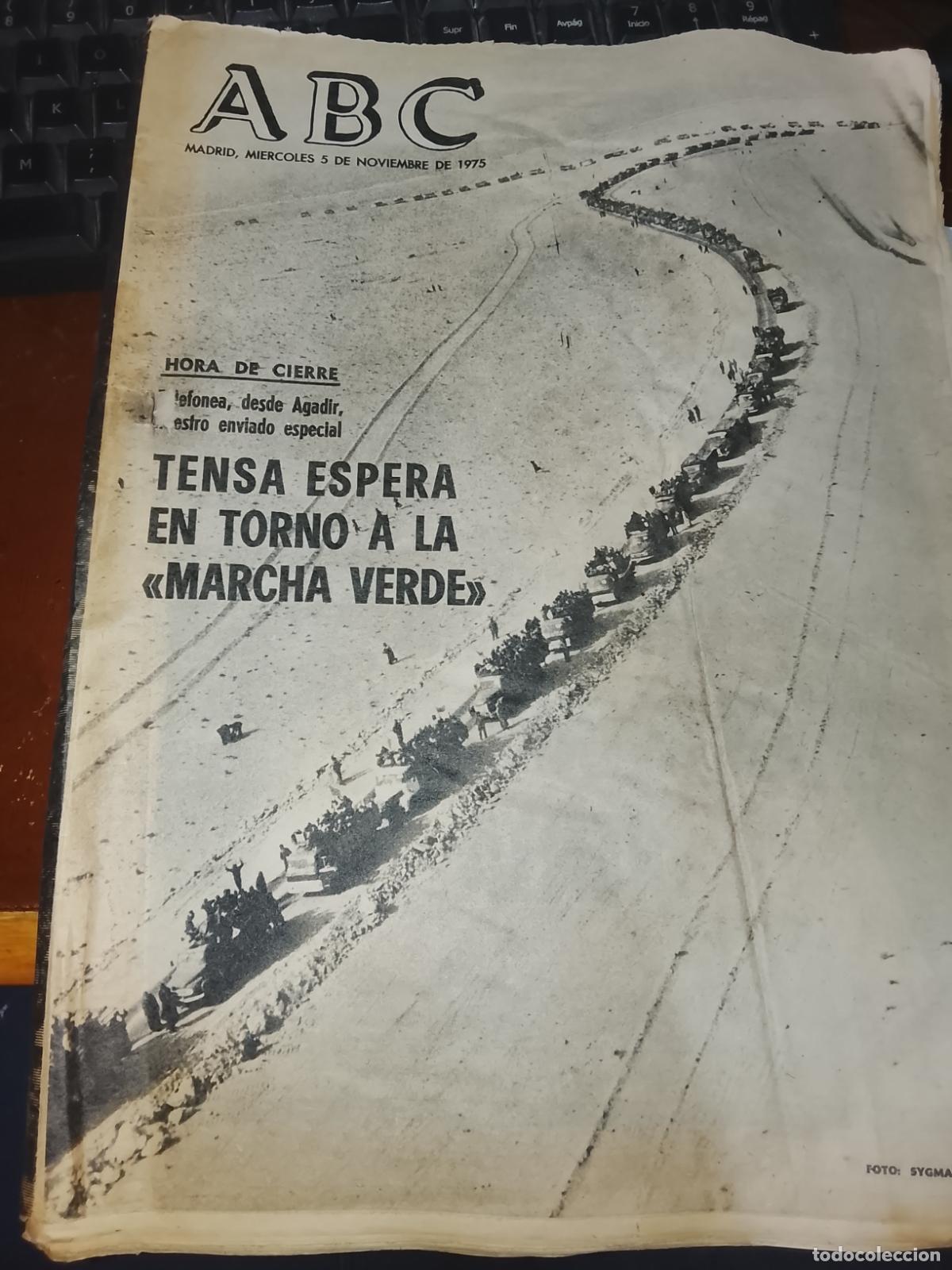 Coleccionismo de Revistas y Peri&oacute;dicos: ABC-5 noviembre de 1975-Tensa Espera en Torno de la Marcha Verde- Completo