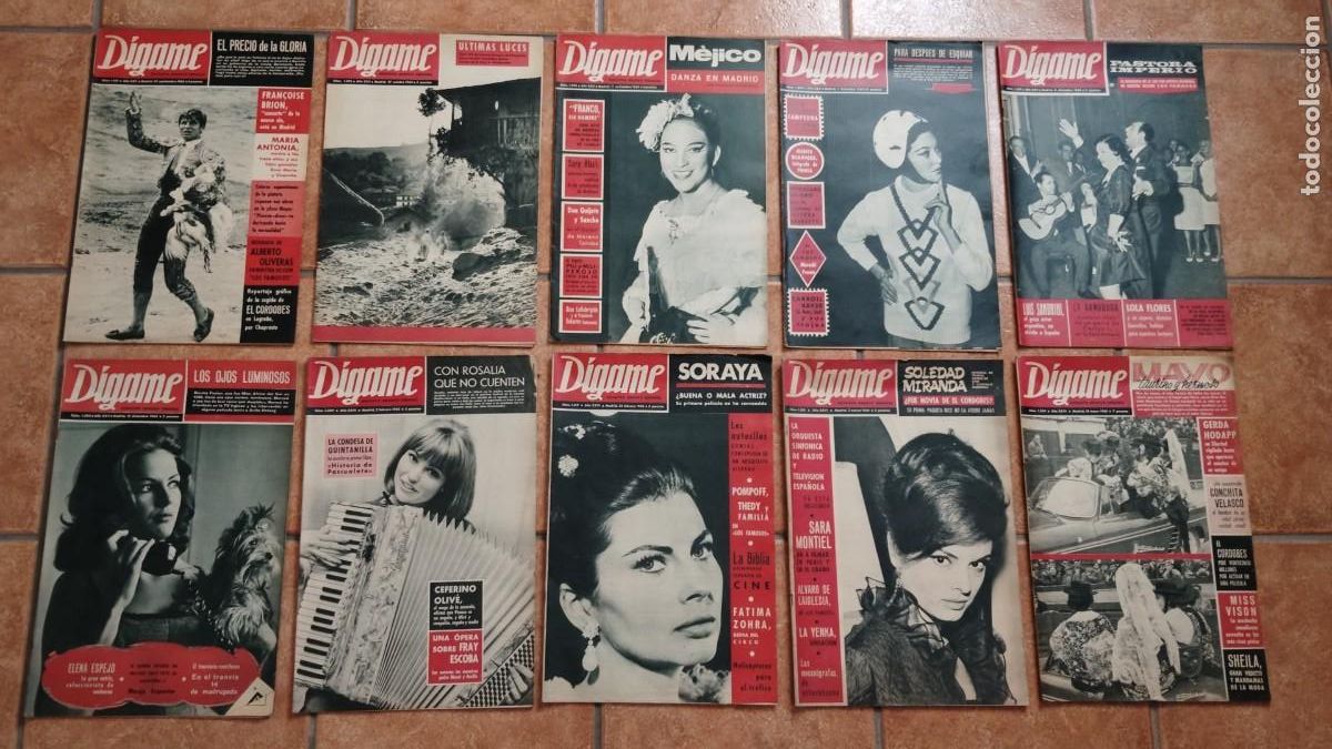 Coleccionismo de Revistas y Peri&oacute;dicos: DIGAME.-ROTATIVO GRAFICO NACIONAL.-PONFERRADA.-PASTORA IMPERIO.-LOTE 10 REVISTAS.-A&Ntilde;OS 1964-1965.